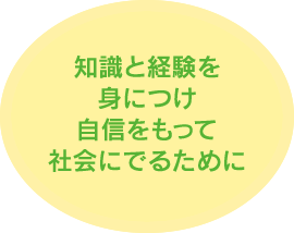 知識と経験をみにつけ自信をもって社会にでるために