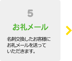 5お礼メール 名刺交換した経営者や社会人にお礼のメールを送っていただきます。